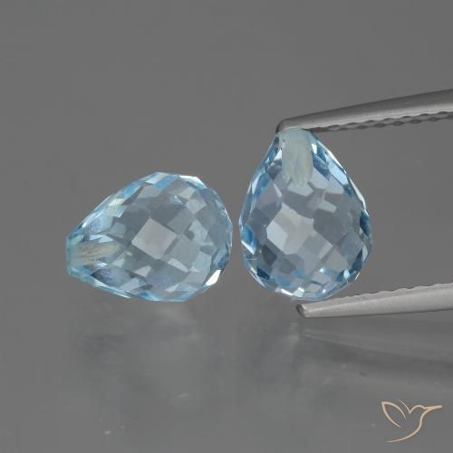 4.98ctw Natürlicher Himmerlblau Topas, Briolette, VVS-VS