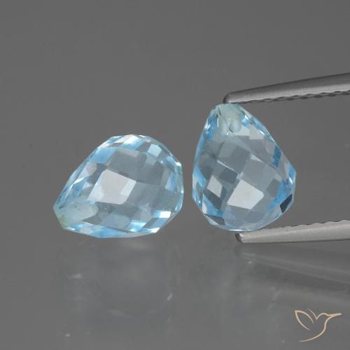 5.07ctw Natürlicher Swiss Blue Topas, Briolette, VVS-VS