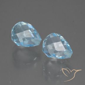 5.07 ct natürliche Swiss Blue Topas-Edelsteine, Briolette, VVS-VS