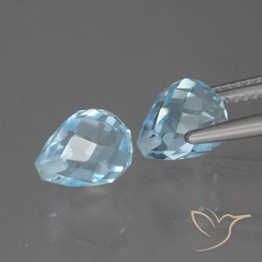 5.07 ct natürliche Swiss Blue Topas-Edelsteine, Briolette, VVS-VS