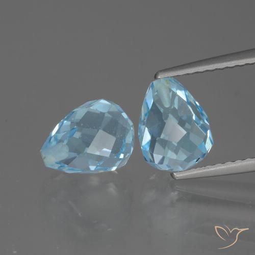 5.00ctw Natürlicher Swiss Blue Topas, Briolette, VVS-VS