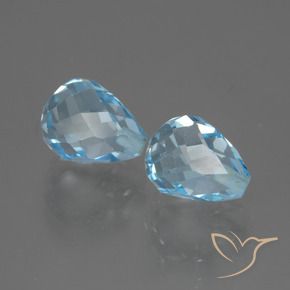 5.00 ct natürliche Swiss Blue Topas-Edelsteine, Briolette, VVS-VS