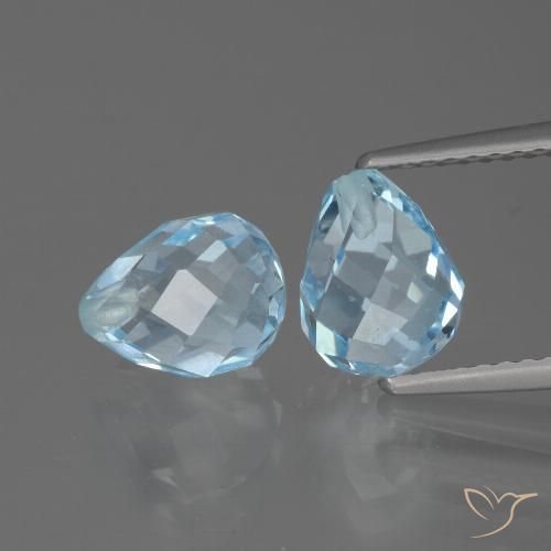5.08ctw Natürlicher Himmerlblau Topas, Briolette, VVS-VS