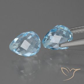 5.08 ct natürliche Himmerlblau Topas-Edelsteine, Briolette, VVS-VS