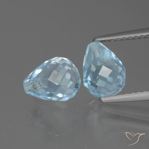 5.12ctw Natürlicher Himmerlblau Topas, Briolette, VVS-VS