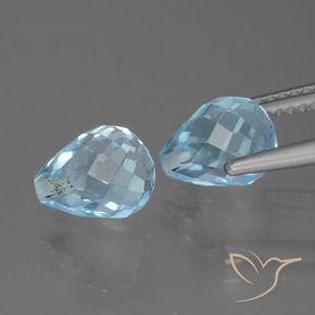 5.12 ct natürliche Himmerlblau Topas-Edelsteine, Briolette, VVS-VS