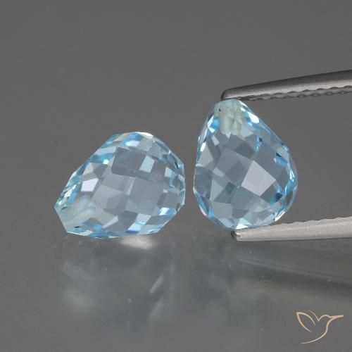 5.41ctw Natürlicher Himmerlblau Topas, Briolette, VVS-VS