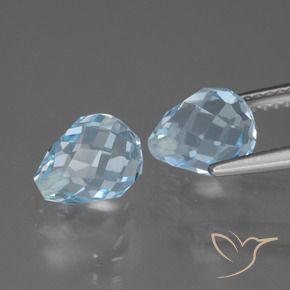 5.41 ct natürliche Himmerlblau Topas-Edelsteine, Briolette, VVS-VS