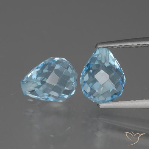 5.20ctw Natürlicher Himmerlblau Topas, Briolette, VVS