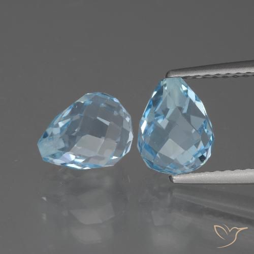 5.25ctw Natürlicher Himmerlblau Topas, Briolette, VVS-VS