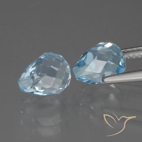 5.25 ct natürliche Himmerlblau Topas-Edelsteine, Briolette, VVS-VS