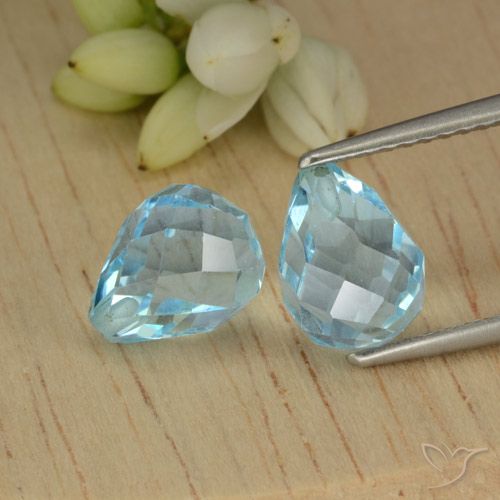 5.21ctw Natürlicher Himmerlblau Topas, Briolette, VVS-VS