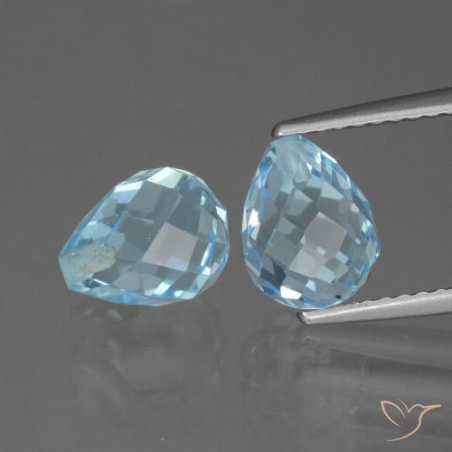 5.26ctw Natürlicher Himmerlblau Topas, Briolette, VVS-VS