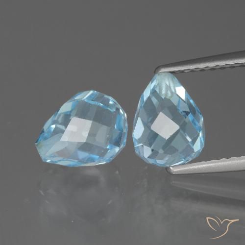 5.10ctw Natürlicher Himmerlblau Topas, Briolette, VVS-VS