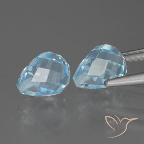 5.10 ct natürliche Himmerlblau Topas-Edelsteine, Briolette, VVS-VS