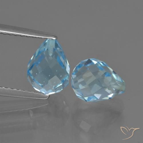 5.11ctw Natürlicher Himmerlblau Topas, Briolette, VS