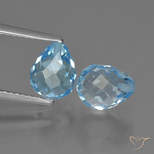 5.32ctw Natürlicher Swiss Blue Topas, Briolette, VVS-VS