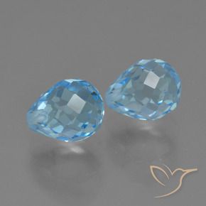 5.32 ct natürliche Swiss Blue Topas-Edelsteine, Briolette, VVS-VS