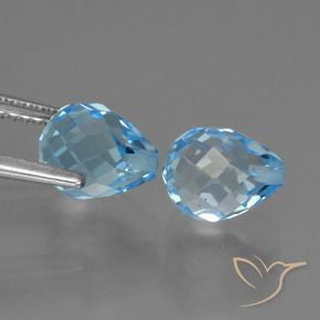 5.32 ct natürliche Swiss Blue Topas-Edelsteine, Briolette, VVS-VS