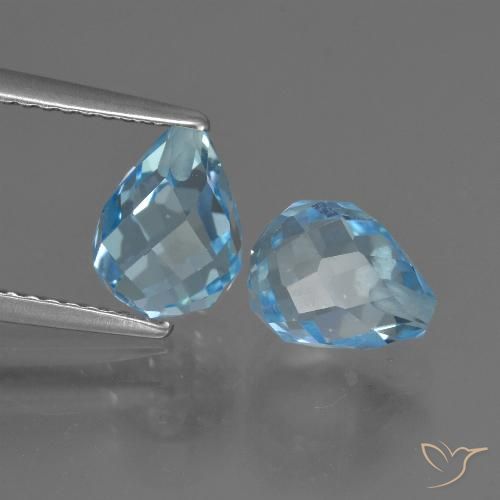 4.93ctw Natürlicher Swiss Blue Topas, Briolette, VVS-VS
