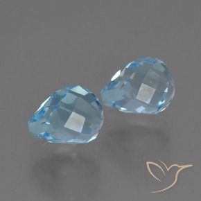 4.93 ct natürliche Swiss Blue Topas-Edelsteine, Briolette, VVS-VS