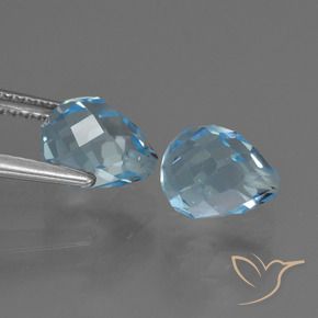 4.93 ct natürliche Swiss Blue Topas-Edelsteine, Briolette, VVS-VS