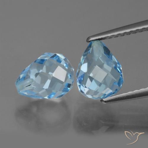 5.25ctw Natürlicher Himmerlblau Topas, Briolette, VVS-VS