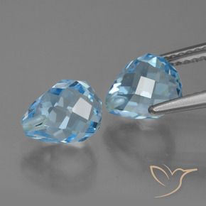 5.25 ct natürliche Himmerlblau Topas-Edelsteine, Briolette, VVS-VS