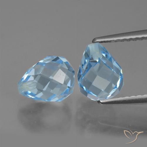 5.21ctw Natürlicher Swiss Blue Topas, Briolette, VVS-VS