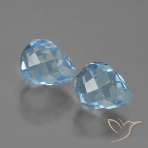 5.21 ct natürliche Swiss Blue Topas-Edelsteine, Briolette, VVS-VS