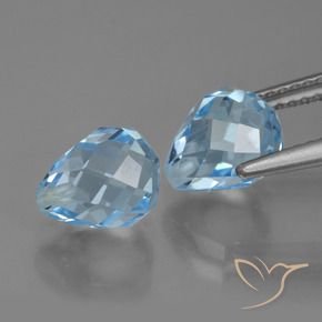 5.21 ct natürliche Swiss Blue Topas-Edelsteine, Briolette, VVS-VS