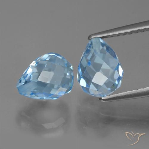 5.24ctw Natürlicher Himmerlblau Topas, Briolette, VVS-VS