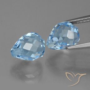 5.24 ct natürliche Himmerlblau Topas-Edelsteine, Briolette, VVS-VS