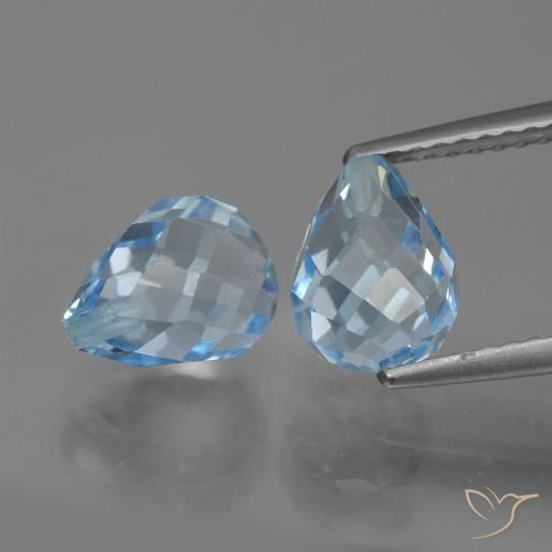 5.05ctw Natürlicher Himmerlblau Topas, Briolette, VVS-VS