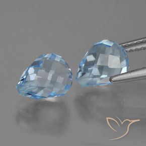 5.05 ct natürliche Himmerlblau Topas-Edelsteine, Briolette, VVS-VS