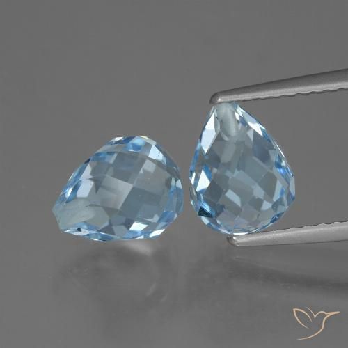 5.15ctw Natürlicher Himmerlblau Topas, Briolette, VVS-VS