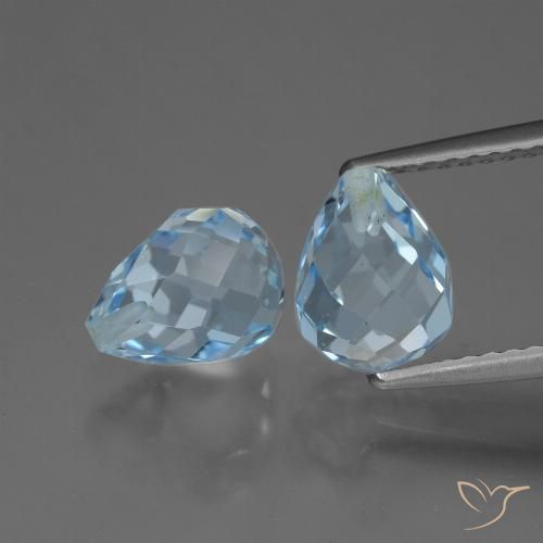 4.99ctw Natürlicher Himmerlblau Topas, Briolette, VVS-VS