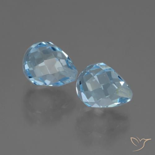 4.90 ct natürliche Himmerlblau Topas-Edelsteine, Briolette, VS