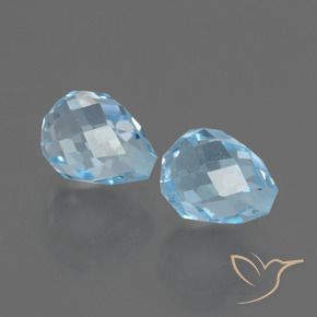 5.39 ct natürliche Himmerlblau Topas-Edelsteine, Briolette, VS