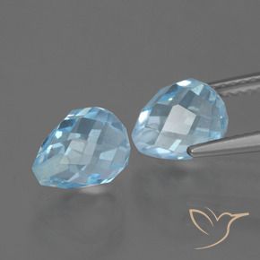 5.39 ct natürliche Himmerlblau Topas-Edelsteine, Briolette, VS