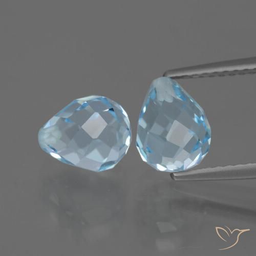 5.02ctw Natürlicher Himmerlblau Topas, Briolette, VVS-VS