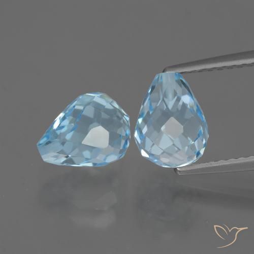 5.00ctw Natürlicher Himmerlblau Topas, Briolette, VS