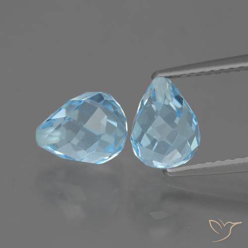 4.81ctw Natürlicher Himmerlblau Topas, Briolette, VVS-VS