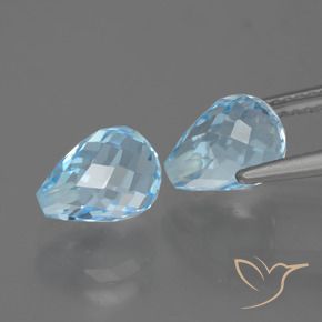 5.24 ct natürliche Himmerlblau Topas-Edelsteine, Briolette, VVS-VS