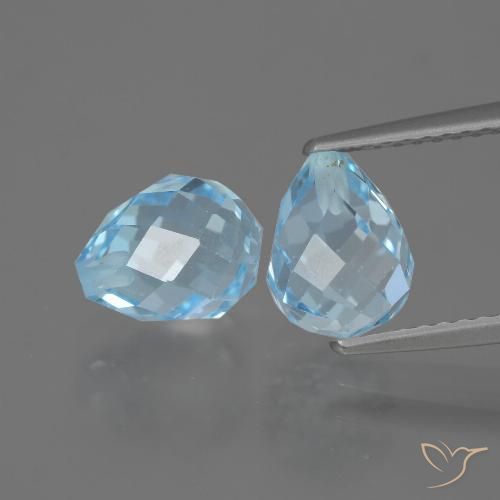 5.21ctw Natürlicher Himmerlblau Topas, Briolette, VVS-VS