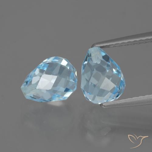 5.15ctw Natürlicher Himmerlblau Topas, Briolette, VVS-VS