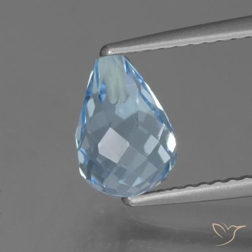 2.46ct Natürlicher Himmerlblau Topas, Briolette, VS