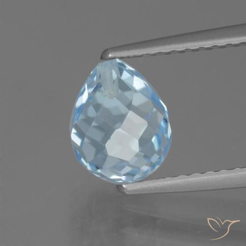 2.46ct Natürlicher Himmerlblau Topas, Briolette, VS