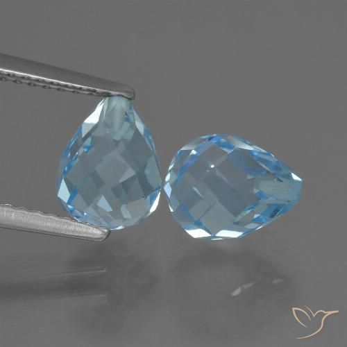 4.71ctw Natürlicher Himmerlblau Topas, Briolette, VVS-VS