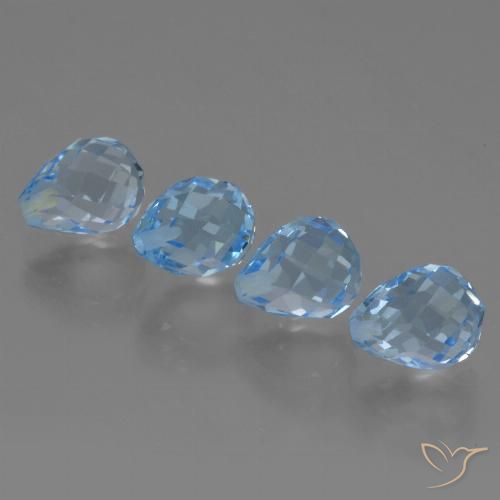 10.14ctw Natürlicher Himmerlblau Topas, Briolette, VVS-VS